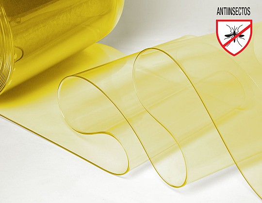 Lama PVC flexible antiinsectos amarillo transparente detalle