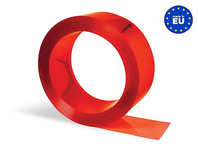 Rollo Lama PVC Flexible (50 metros lineales) 300x2mm Color Transparente Rojo