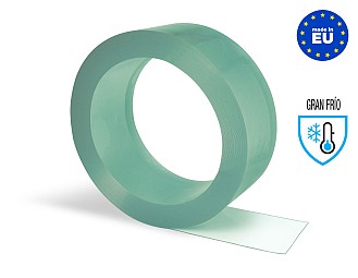 Rollo Lama PVC Flexible (50 metros lineales) 300-3mm Gran Fr&iacute;o Transparente Verdoso