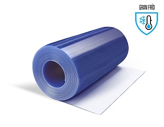 Rollo PVC Flexible (20 metros lineales) 1000x5mm Gran Fr&iacute;o Transparente Azulado