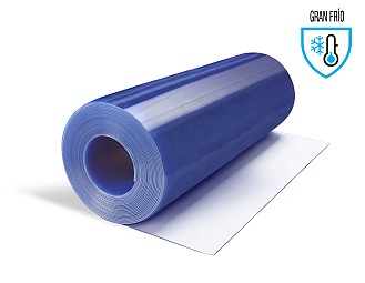 Rollo PVC Flexible (20 metros lineales) 1000x5mm Gran Fr&iacute;o Transparente Azulado